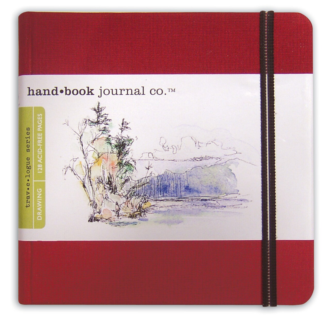 Global Art Handbook Travelogue Artist Journal, 5.5" X 5.5", Vermilion Red